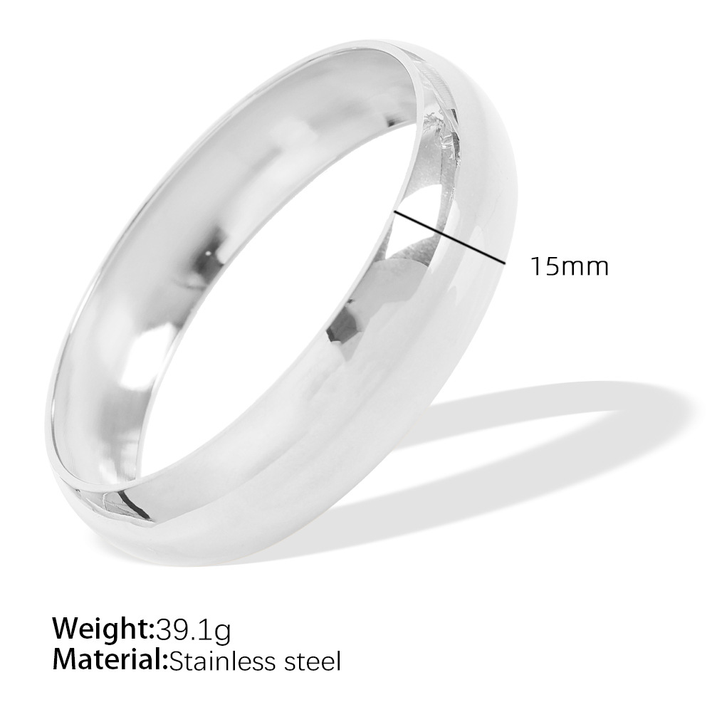 1 Piece Simple Series Simple Solid Color Stainless Steel  Gold Color Women's Bangles h5 